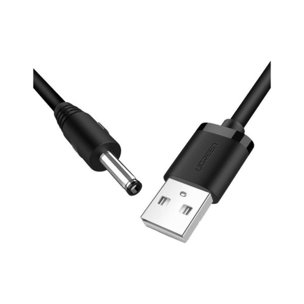 Кабель живлення USB to DC 3.5mm 5V 1.0m black Ugreen (10376) Кабель живлення USB to DC 3.5mm 5V 1.0m black Ugreen (10376)