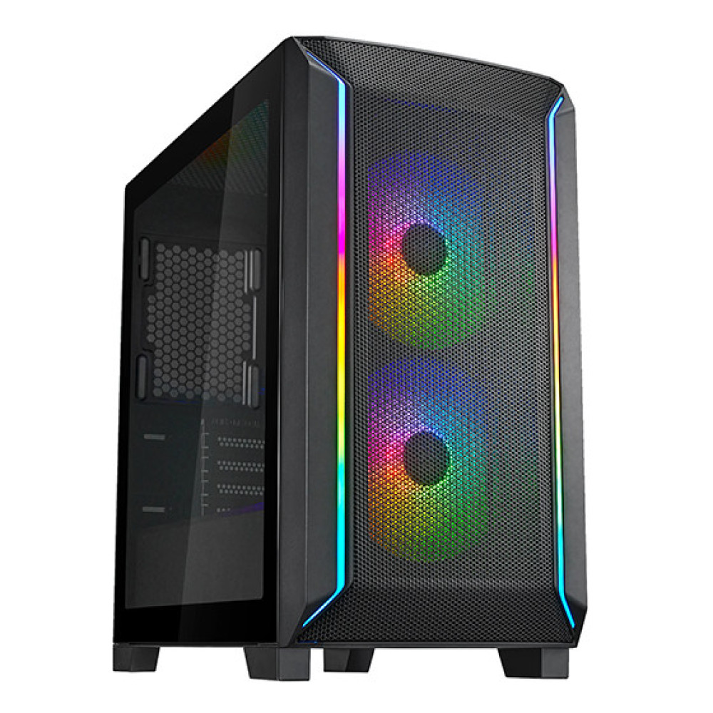 Корпус SilverStone Fara FA312Z-BG без БЖ, 2xUSB3.0, 2x140мм, ARGB VGA 365мм, LCS ready, TG Side Panel, mATX, чорний