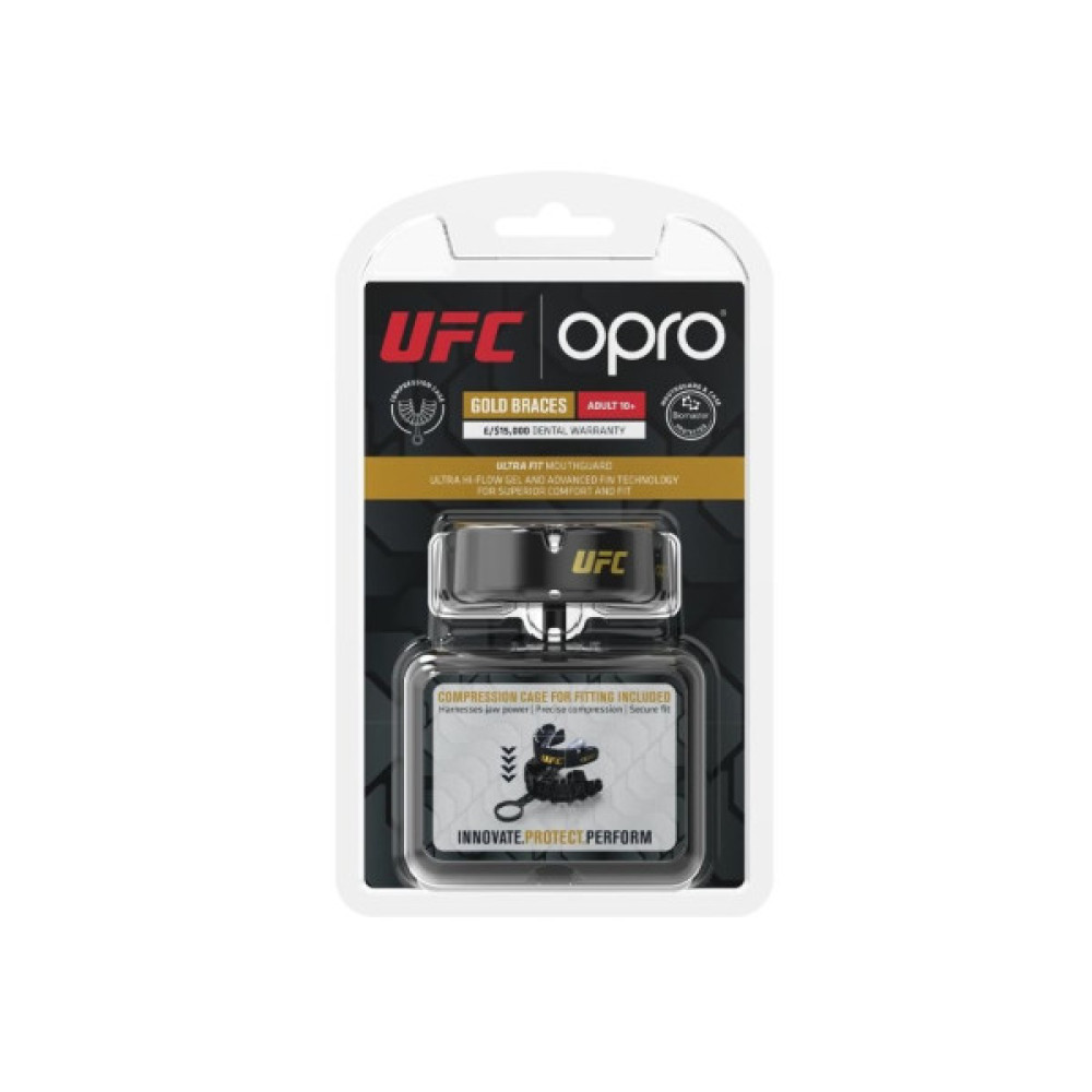 Капа Opro Gold Braces під брекети Blackl/Silver (102518001) (UFC_Gold_Braces_Bl/Silver)