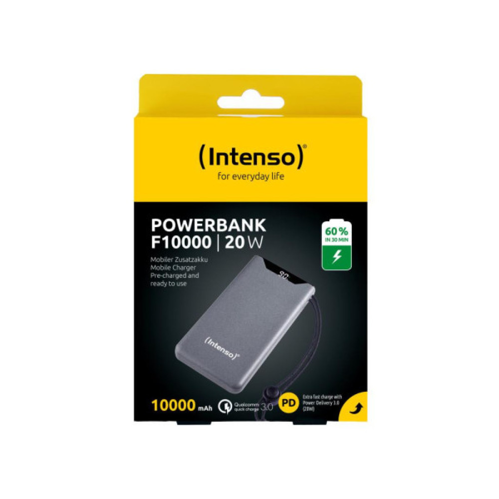 Батарея універсальна Intenso F10000 10000mAh QC3.0 grey (7332034)