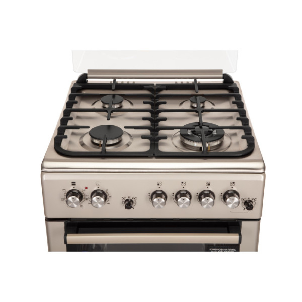 Плита ARDESTO комбі, 64л, 60x60см, конвекція, чавун, підсвічування, форсунки LPG (підключення газового балона), знімні направляючі, сріблястий