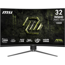 Монітор MSI 31.5" MAG 325CQPF-E18 2xHDMI, DP, Audio, VA, 2560x1440, 180Hz, 0.5ms, sRGB 111%, CURVED, AdaptiveSync, HAS