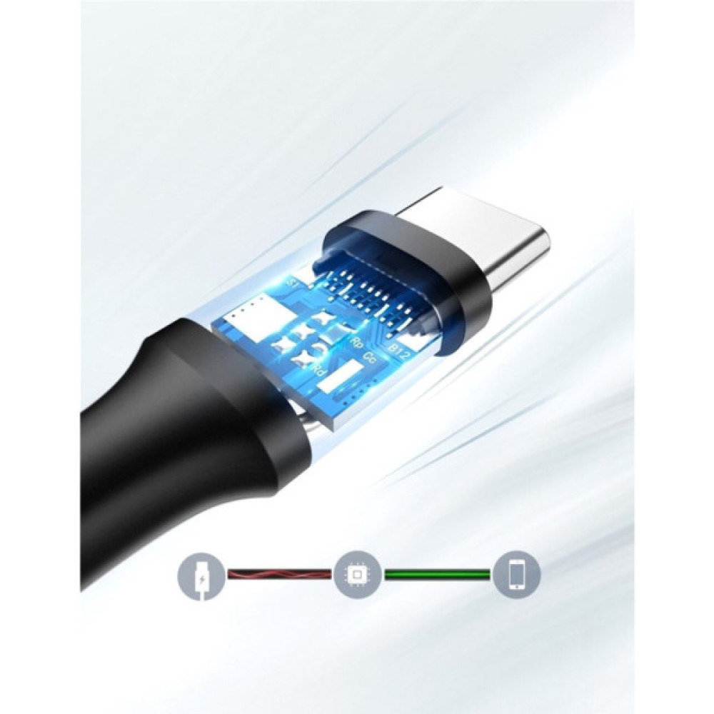 Дата кабель USB 2.0 AM to USB-C 3.0m 3.0A 18W US287 Black Ugreen (60826)