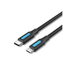 Дата кабель USB-C to Micro 5P 1.0m 2A black Vention (COVBF)