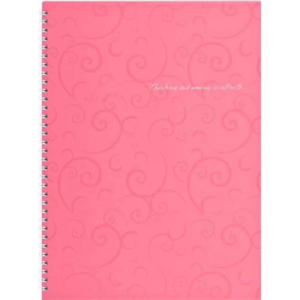 Блокнот Buromax spiral side, А4, 80sheets, Barocco, square, pink (BM.2446-610)