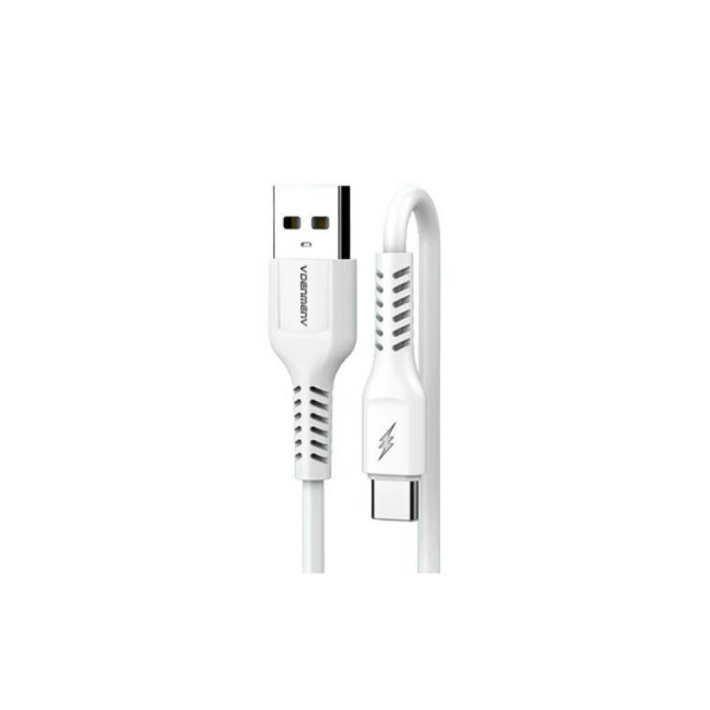 Дата кабель USB 2.0 AM to USB-C 1.0m 2.4A silicone white Denmen (DM-D42T-WH)