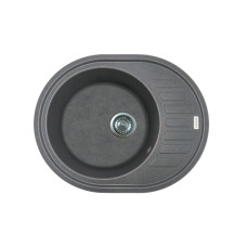 Мийка кухонна Adamant Ovum, штучний камінь, овальна, з крилом, 615х495х200мм, чаша - 1, врізна, сірий Мийка кухонна Adamant Ovum, штучний камінь, овальна, з крилом, 615х495х200мм, чаша - 1, врізна, сірий