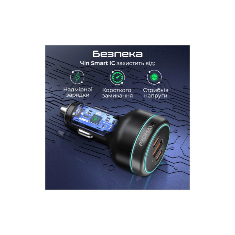 Зарядний пристрій Promate 2xUSB-C PD + USB-A QC3.0 (powerdrive-230)