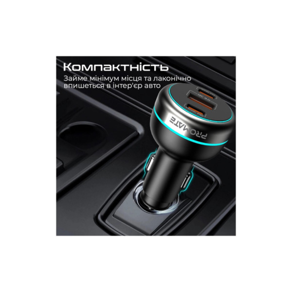 Зарядний пристрій Promate 2xUSB-C PD + USB-A QC3.0 (powerdrive-230)