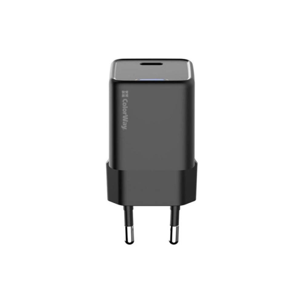 Зарядний пристрій ColorWay GaN Mini 25W PD Port PPS USB-C black (CW-CHS052PD-BK)