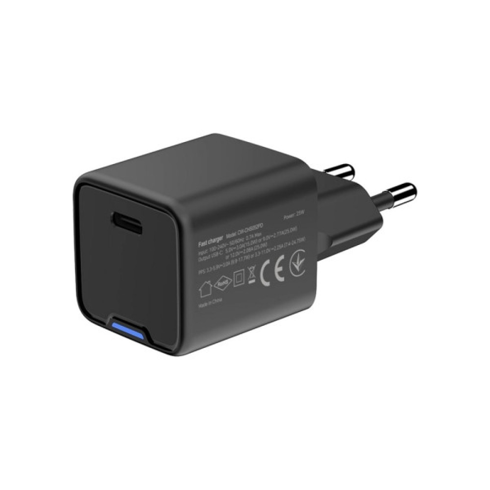 Зарядний пристрій ColorWay GaN Mini 25W PD Port PPS USB-C black (CW-CHS052PD-BK)