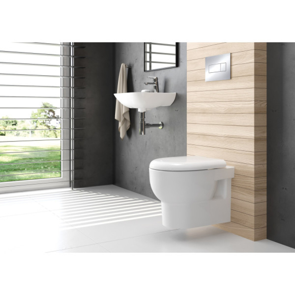 Унітаз підвісний Deante Avis безобідковий, сидіння в комплекті, білий