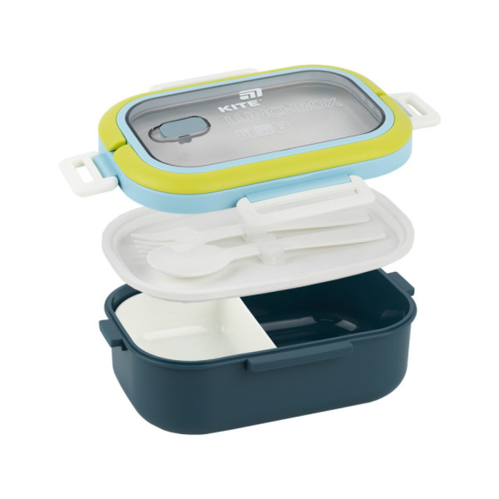 Ланч-бокс Kite з розділювачем 1100 мл, синій (K25-1182-2)
