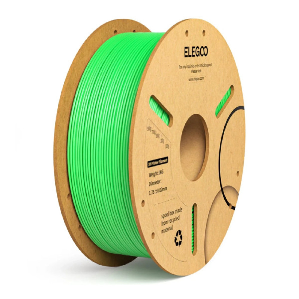 Пластик для 3D-принтера ELEGOO PLA Plus 1кг, 1.75мм, green light (50.203.0071)
