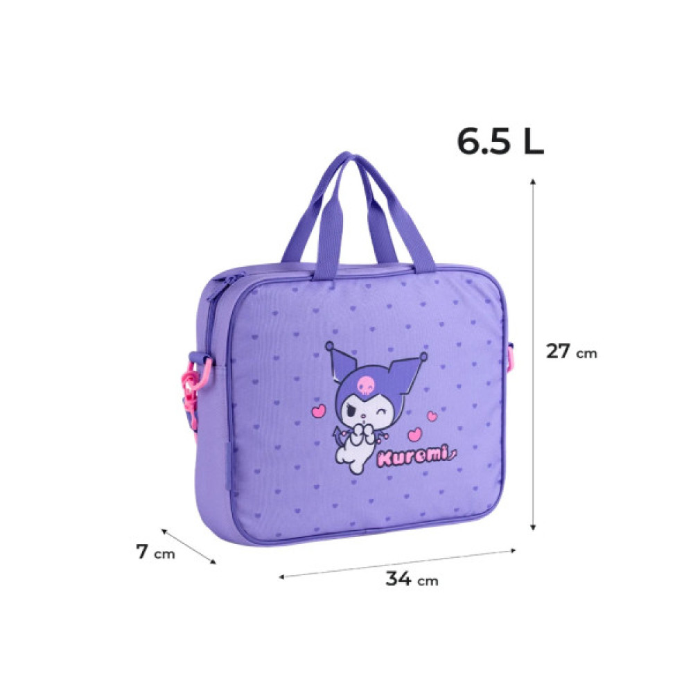 Сумка дитяча Kite A4,Kuromi., 589-2 шкільна, текстильна (HK25-589-2)