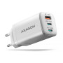 Зарядний пристрій AXAGON 1xUSB + 2xUSB-C 65W QC4+ PD3.0 PPS white (ACU-DPQ65W)