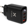 Зарядний пристрій Vinga 2xUSB-C + USB-A Display 45W (VCR45ACCDB)