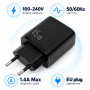 Зарядний пристрій Vinga 2xUSB-C + USB-A Display 45W (VCR45ACCDB)