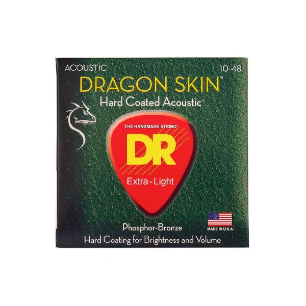 Струни для гітари DR Strings DRAGON SKIN Acoustic - Extra Light (10-48) (DSA-10)