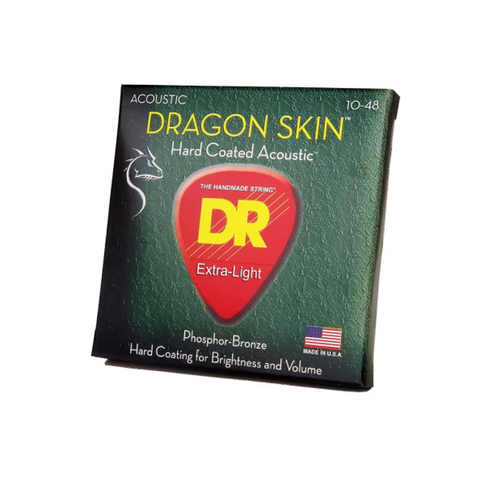 Струни для гітари DR Strings DRAGON SKIN Acoustic - Extra Light (10-48) (DSA-10)
