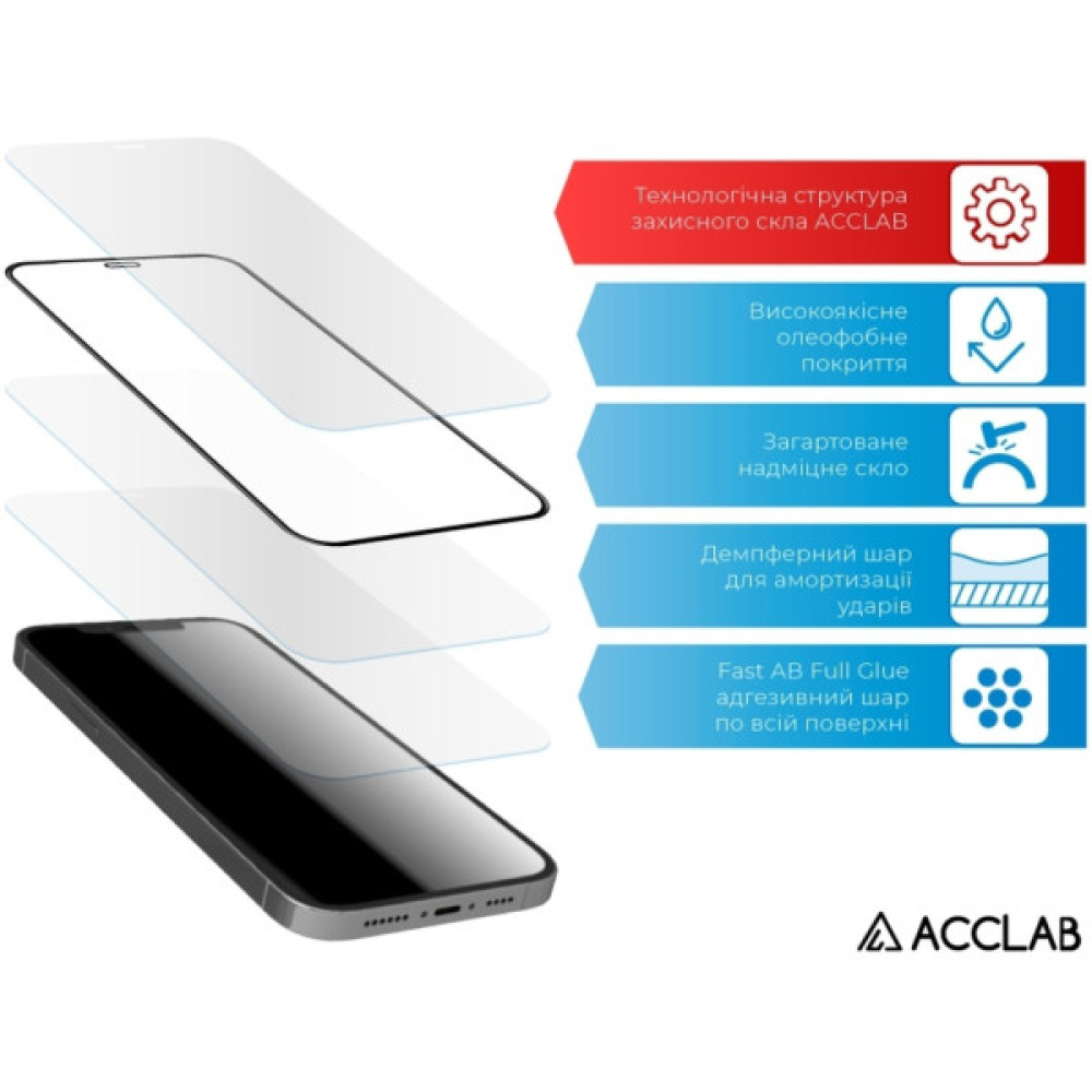 Скло захисне ACCLAB Full Glue Apple iPhone 16 Plus Black (1283126593260)