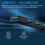 Концентратор Promate USB Hub 4 ports litehub-4.black (litehub-4.black) Концентратор Promate USB Hub 4 ports litehub-4.black (litehub-4.black)