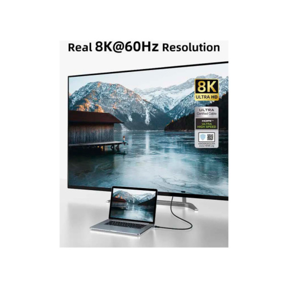 Кабель мультимедійний HDMI M to HDMI M 1.0m V2.1 8K60Hz Cabletime (CA915835)