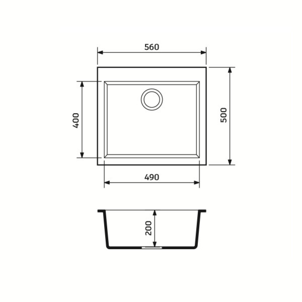 Набір кухонний Adamant Univer, штучний камінь, квадрат, без крила, 560х500х200мм, чаша - 1, врізна, Old stone + змішувач + дозатор + ополіскувач склянок + коландер