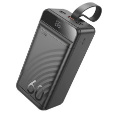Батарея універсальна HOCO 60000mAh Element PD/20W, QC/22.5W, LED Lamp, Black (J123C / 714736)