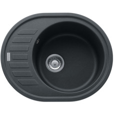 Мийка кухонна Franke Ronda, фраграніт, овал, з крилом, 620х500х200мм, чаша - 1, накладна, ROG 611-62, онікс