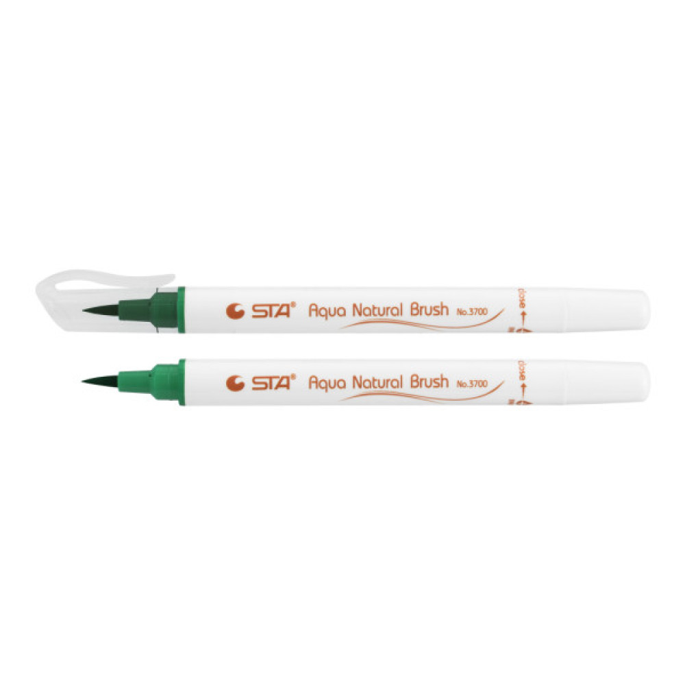 Художній маркер STA пензлик акварельний AQUA NATURAL BRUSH 3700, смарагдовий (STA3700-39)