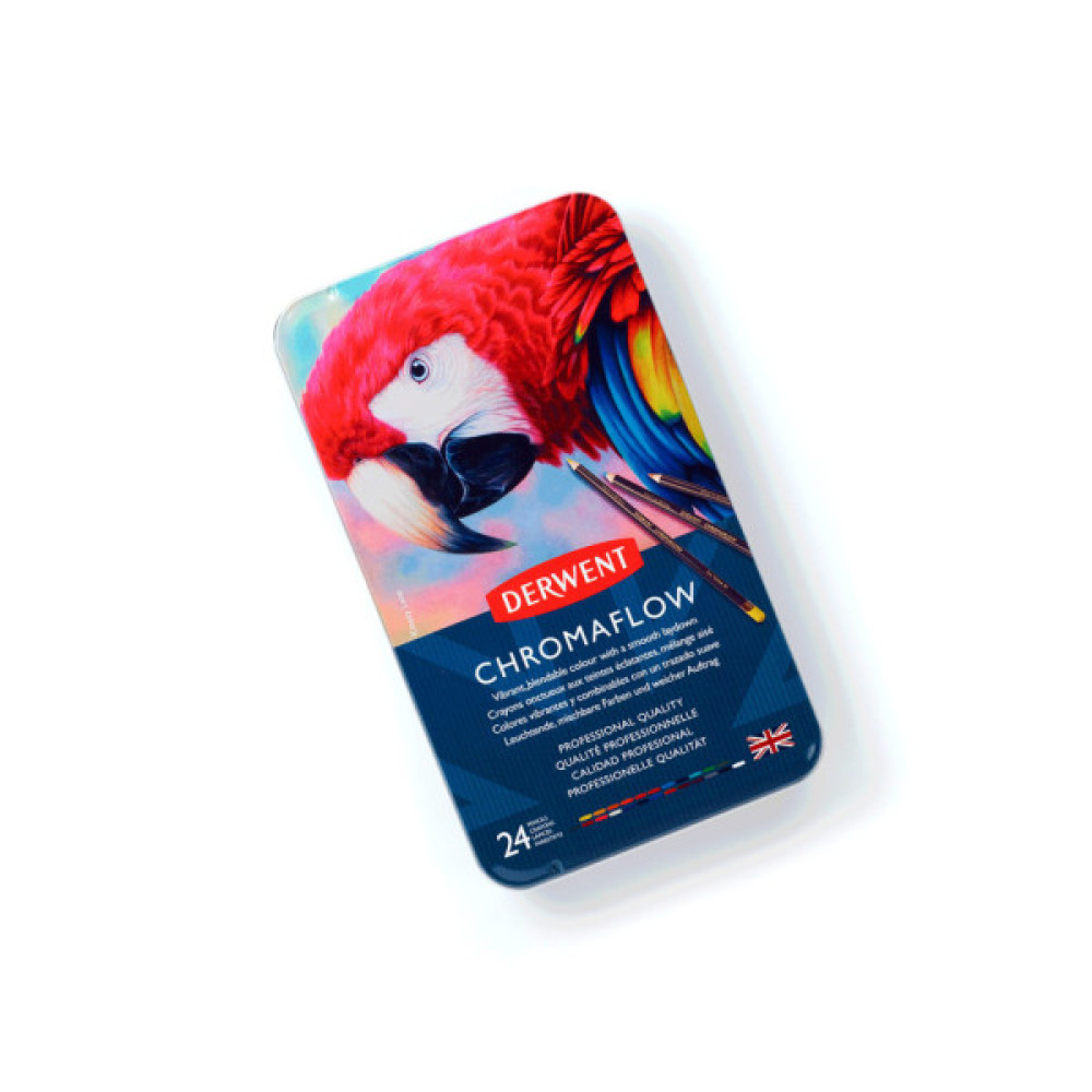 Олівці кольорові Derwent Chromaflow 24 кол. у металевому пеналі (5028252616133)