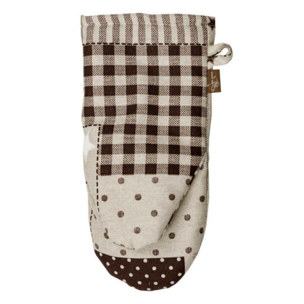 Кухонна прихватка Прованс Рукавичка Печворк коричневий Господиня (031510)