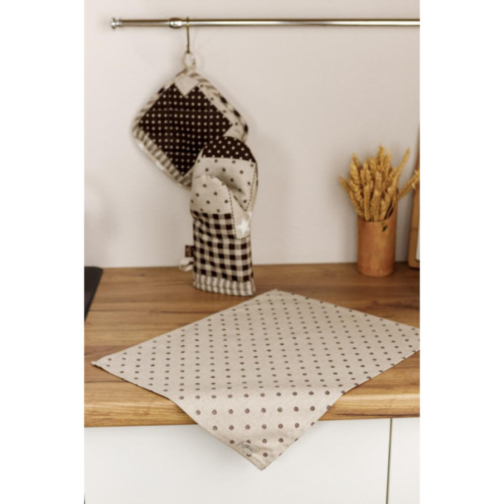 Кухонна прихватка Прованс Рукавичка Печворк коричневий Господиня (031510)