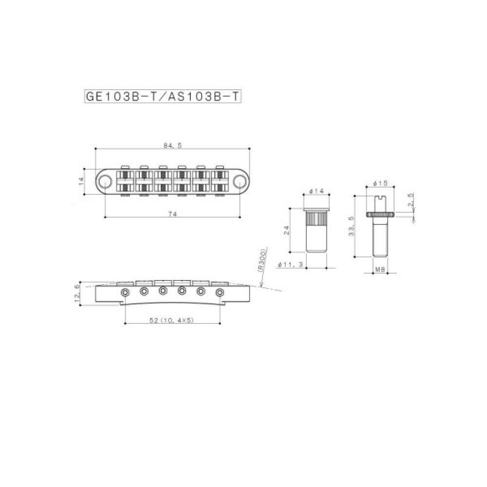 Бридж для гітари Gotoh AS103B-T GG