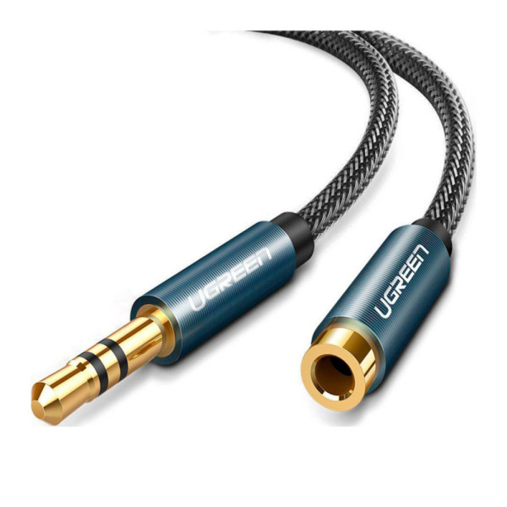 Кабель мультимедійний 3.5mm M to 3.5mm F 1.0m AV118 blue Ugreen (40673)