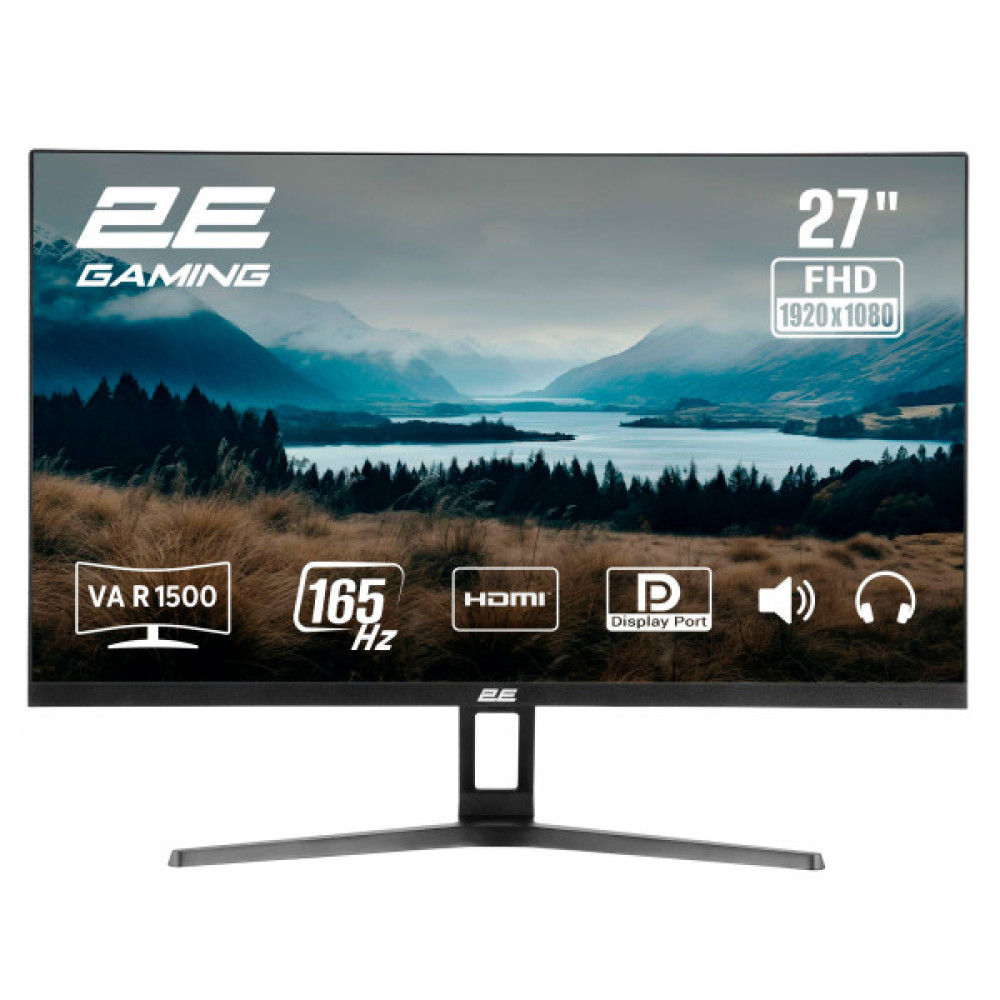 Монітор 2E GAMING 27" R2723BV HDMI, DP, MM, VA, 165Hz, 6ms, CURVED, FreeSync