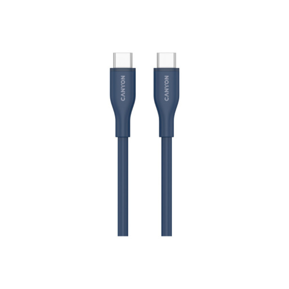 Дата кабель USB-C to USB-C 1.0m CC60SC10 60W Silicon Dark blue Canyon (CNS-CC60SC10DB)