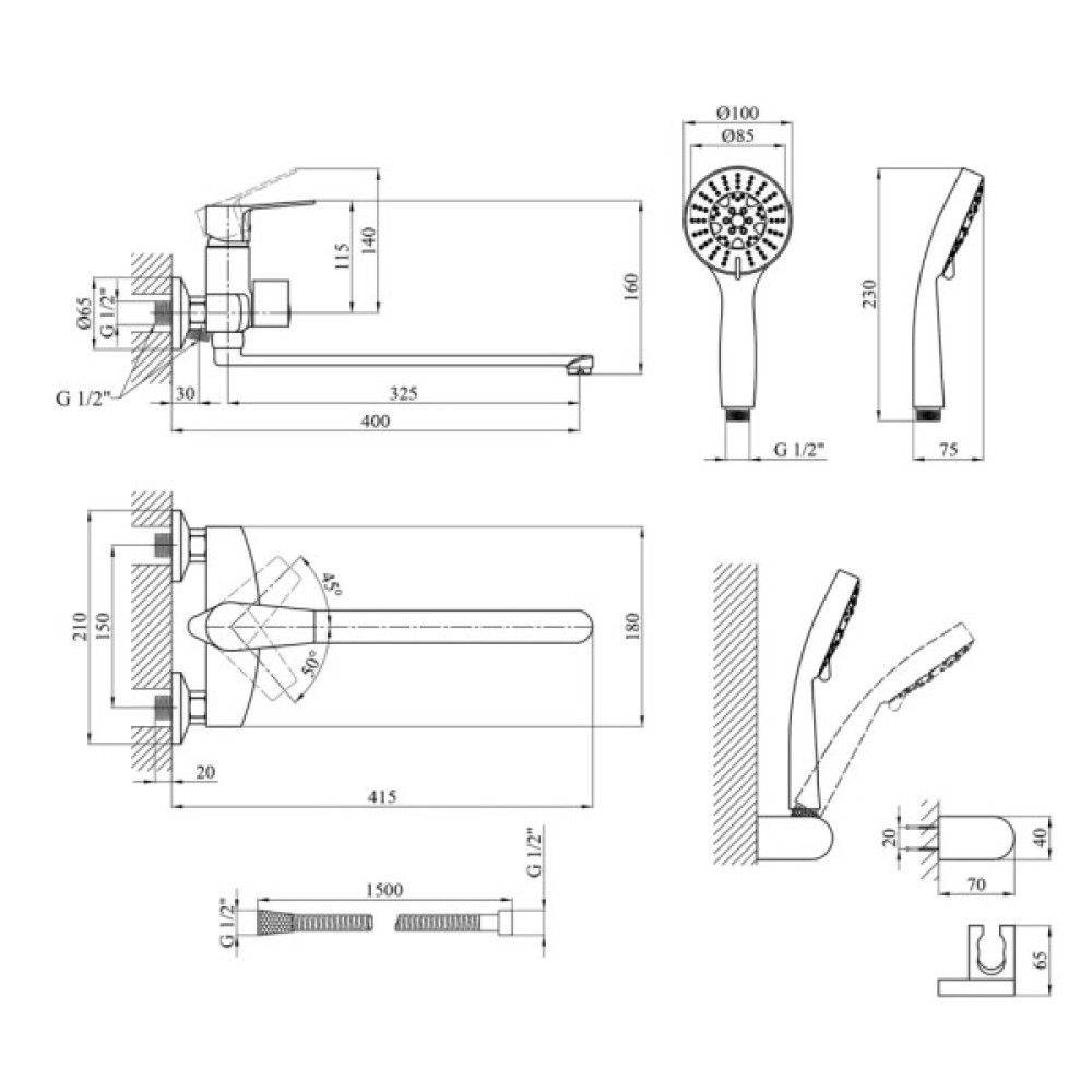Змішувач Kroner Enzo-C070 (CV023615)