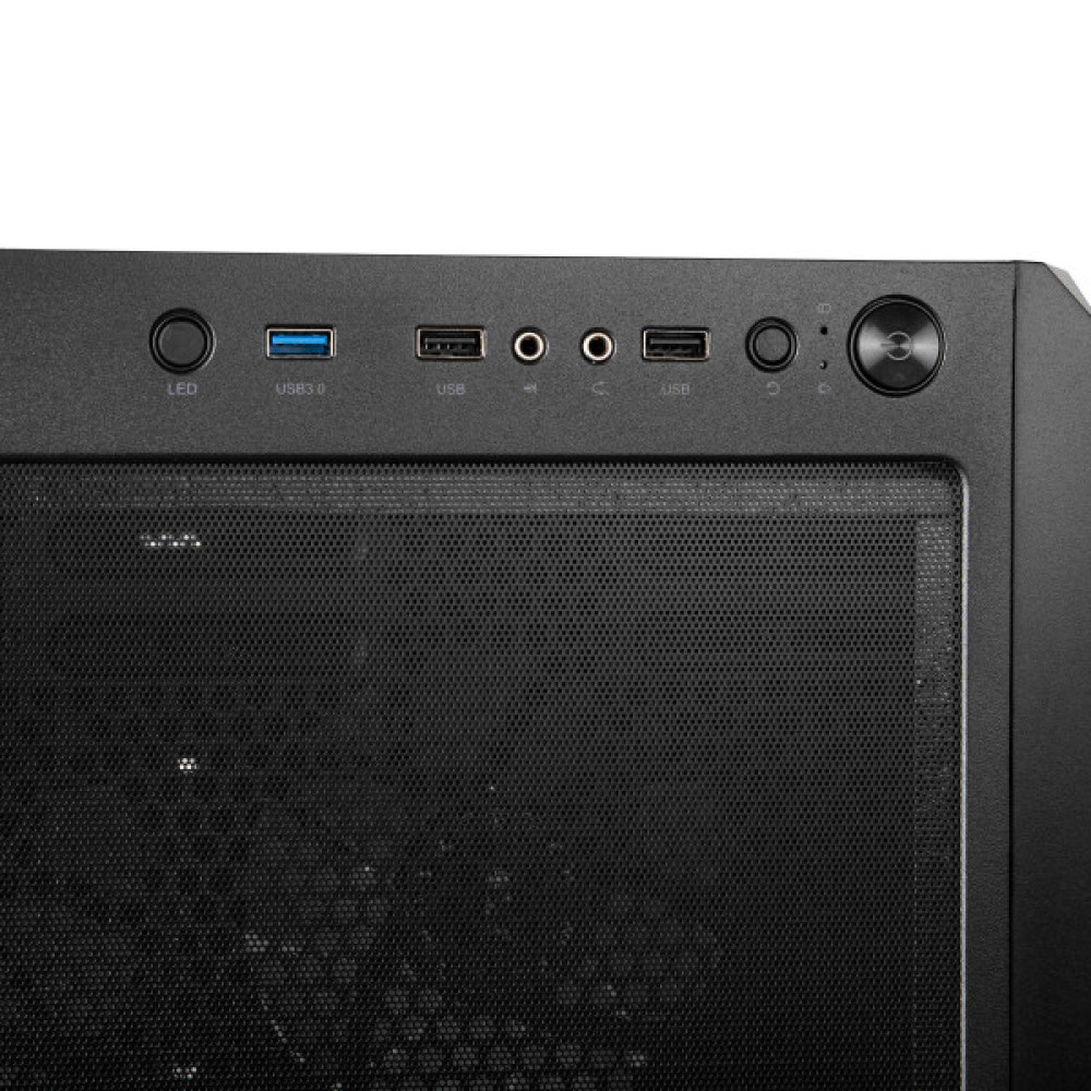 Корпус 2E GAMING Aruba G3313B, без БЖ 1xUSB3.0, 2xUSB2.0, 5x120мм ARGB, VGA 300мм, LCS ready, HUB, TG Side Panel, ATX, чорний