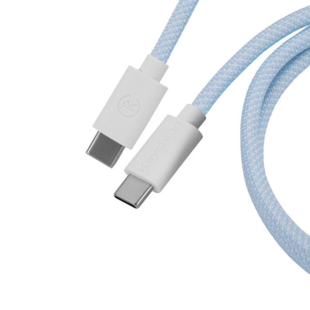 Дата кабель USB-C + USB A to USB-C 1.36m Coiled Aviator blue Keychron (CAB19_KEYCHRON)