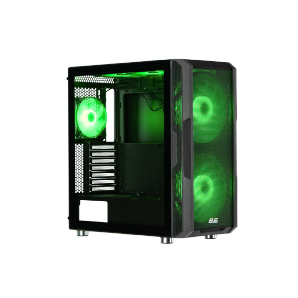 Корпус 2E GAMING Contego Neo GW05 без БЖ 2xUSB3.0, 1xUSBType-C, 2x200мм, ARGB, 3x120мм ARGB, VGA 380мм, LCS ready, контролер з пультом, TG Side Panel, EATX, чорний