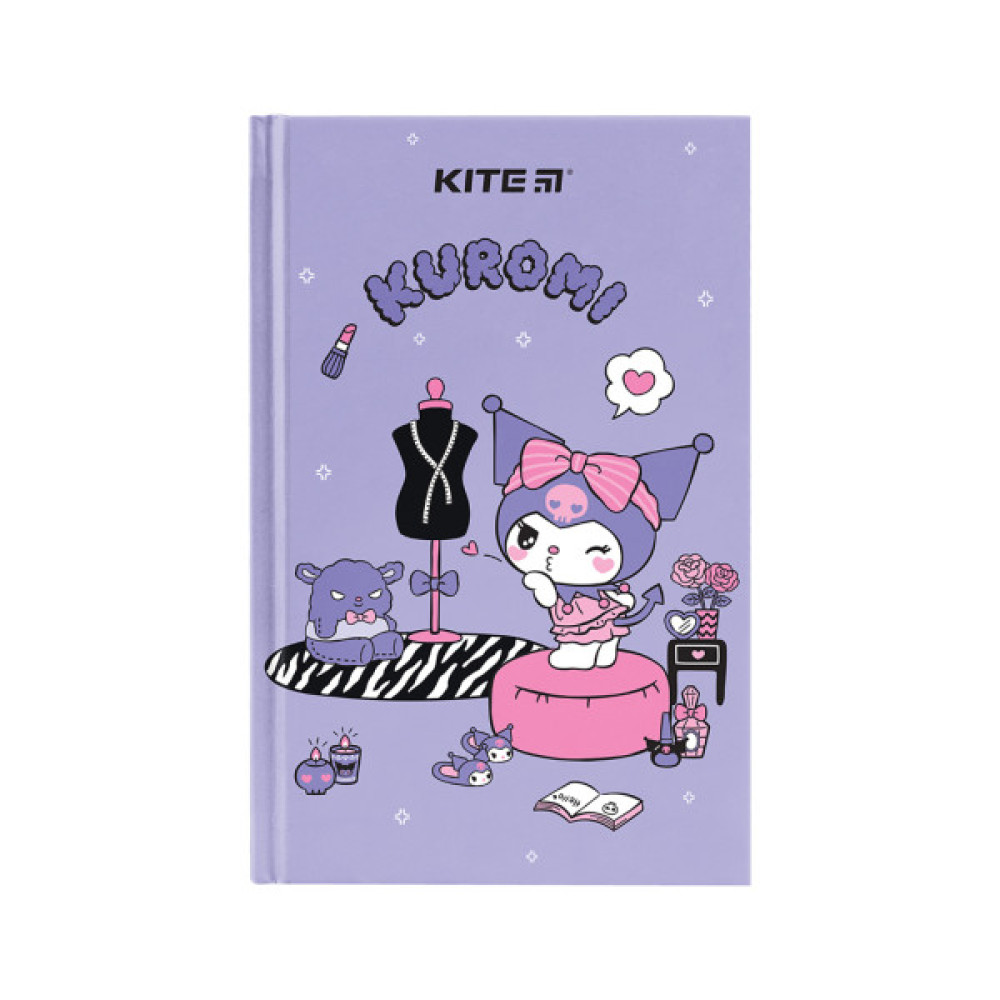 Блокнот Kite А6 Kuromi, тверда обкладинка, 80 аркушів, клітинка (HK24-199-2)