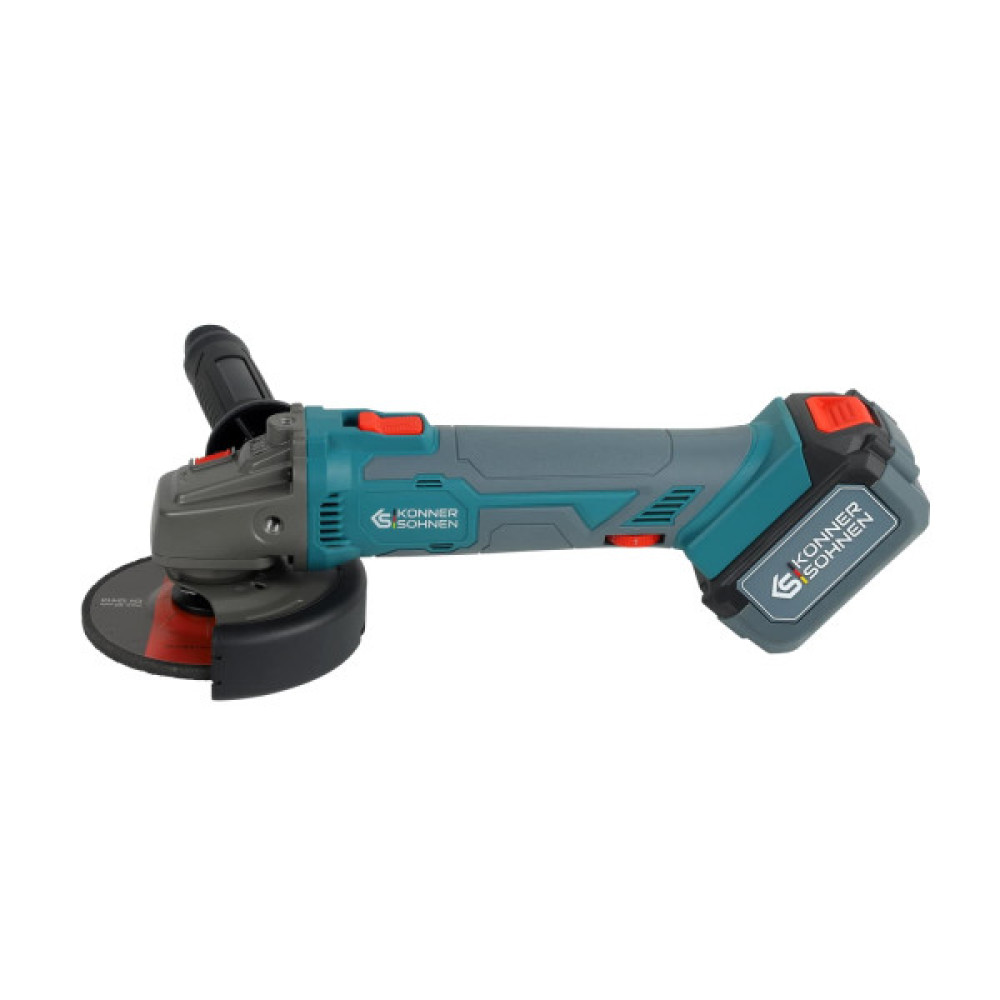 Набір із двох акумуляторних інструментів Konner&Sohnen KS IDAGB 20V SET 1 20В дриль ударний, шліфмашина кутова, швидкий ЗП 2.4А акб 1х2А·год+1х4А·год кейс 3кг