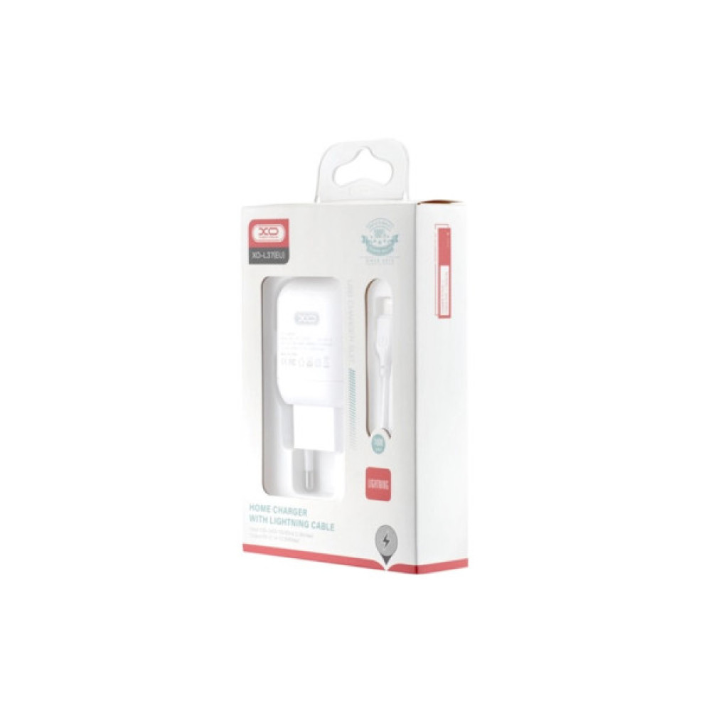 Зарядний пристрій XO L37 2.1A/1USB + cable Lightning White (L37i-WH)