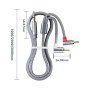 Кабель мультимедійний 3.5mm M to 2xRCA M 3.0m 90° corner Essager (EYPWT-MYC0G-P)