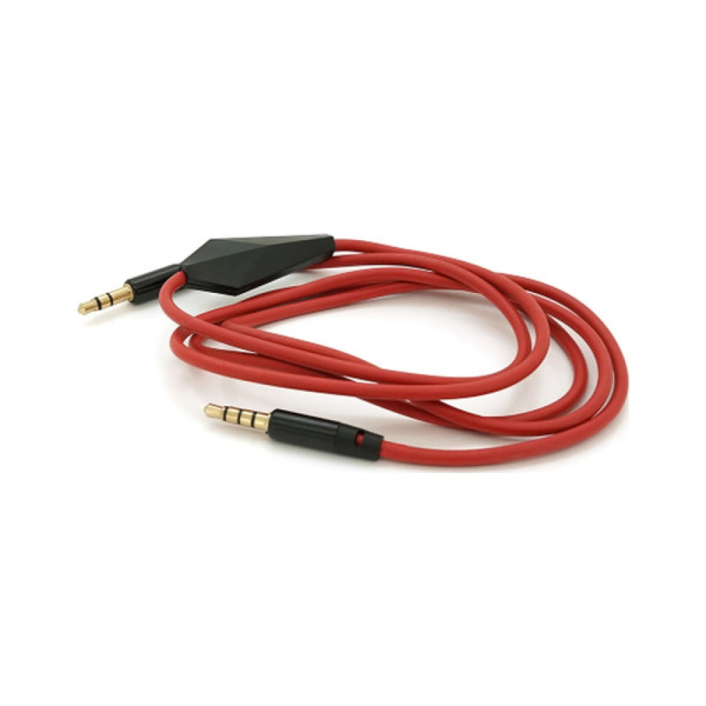 Кабель мультимедійний 3.5mm M to 3.5mm M 1.0m + microphone red Voltronic (ZDL-AUXcM/1.0m)