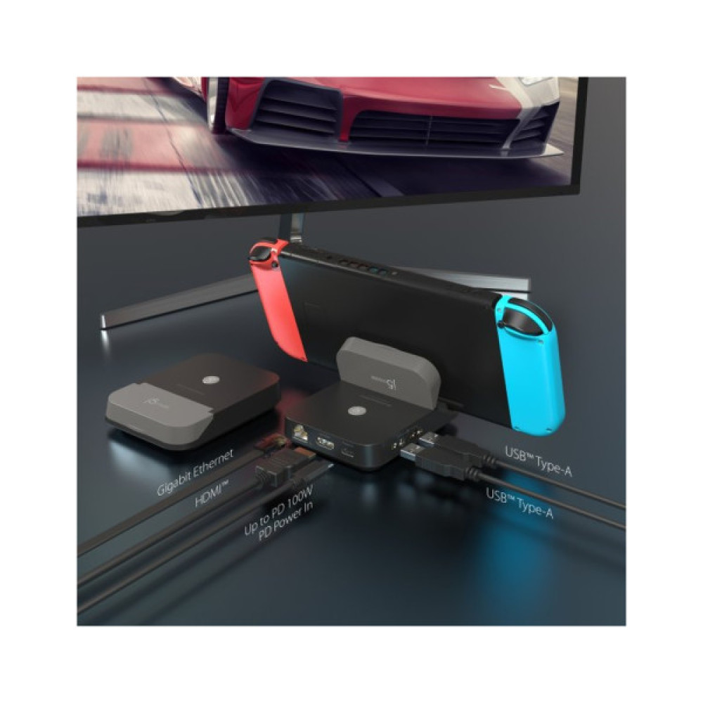 Порт-реплікатор J5create Dock-Station Nintendo Switch (HDMI/PD/USB-A/USB-C/LAN) (JCD620-N)