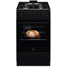 Плита Electrolux комбінована, 57л, 50x60см, конвекція, чорний