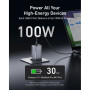 Зарядний пристрій Anker GaNPrime 100W 2xUSB-C PD + 1xUSB-A Foldable Silver (A2688341)